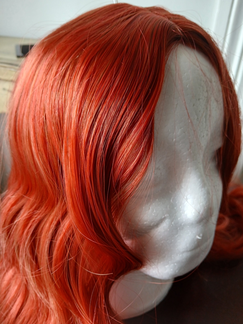 Long Wavy Red Women's Wig – Lush Copper-Red Style - Picture 5 of 6